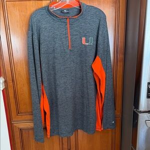Colosseum Gray Miami Hurricanes Long Sleeve Men's quarter zip performance top